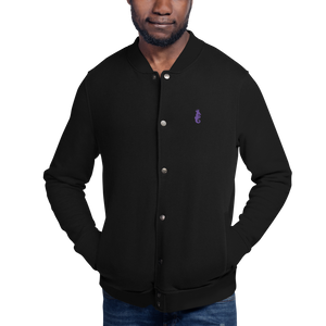 Dwayne Elliott Collection Embroidered Champion Bomber Jacket - Purple Logo - Dwayne Elliott Collection